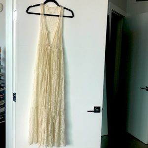 Zara long lace cream cover up size S